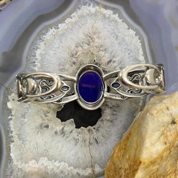Carolyn Pollack Sterling Lapis & Multi Gemstone Decorated Bracelet For Women - Picture 6 of 10